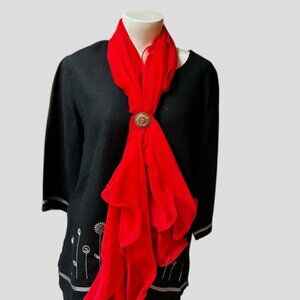 Solid Red Rectangle Scarf